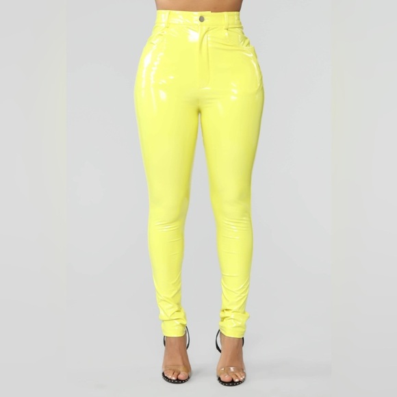 Hi rise yellow pants, size XL NWT - Picture 1 of 11